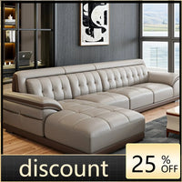 LH leather sofa first layer cowhide modern simple size apartment living room solid wood combination