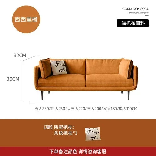 Latex Vintage Cat Scratch Cloth Fabric Sofa Small Apartment Living Room Removable and Washable Complete Set