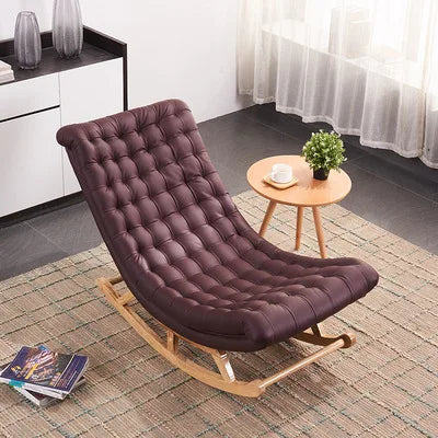 Nordic solid wood rocking chair adult elderly nap home recliner balcony bedroom living room free chair
