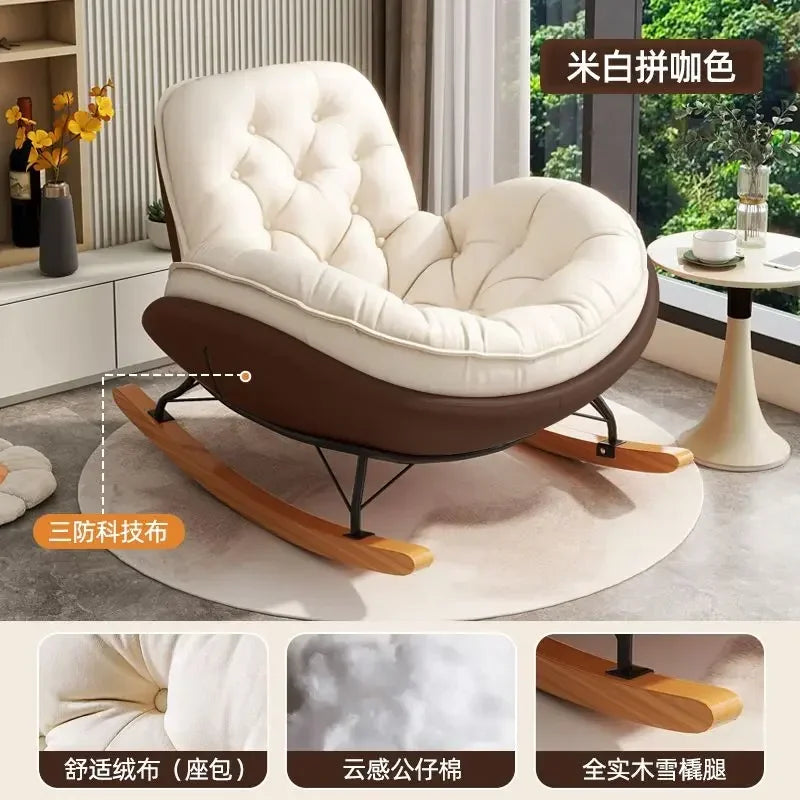 Lazy Sofa Rocking Chair Reclining Sleepable Bedroom Single Recliner Home Balcony Leisure Chair Tatami Seat Floor Chair