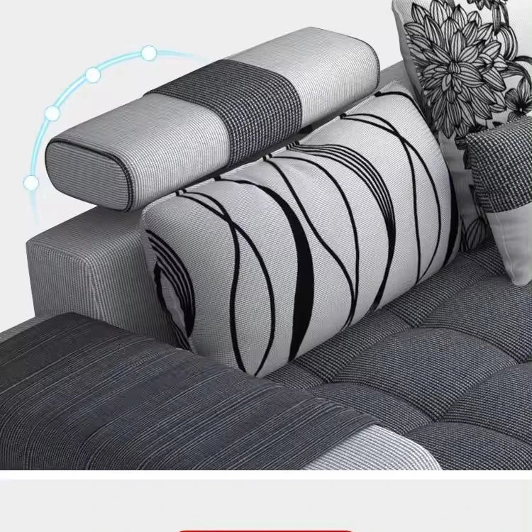 Living room fabric sofa Modern simple home corner sofa Furniture combination Solid frame fabric sofa