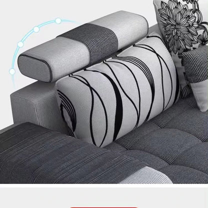 Living room fabric sofa Modern simple home corner sofa Furniture combination Solid frame fabric sofa