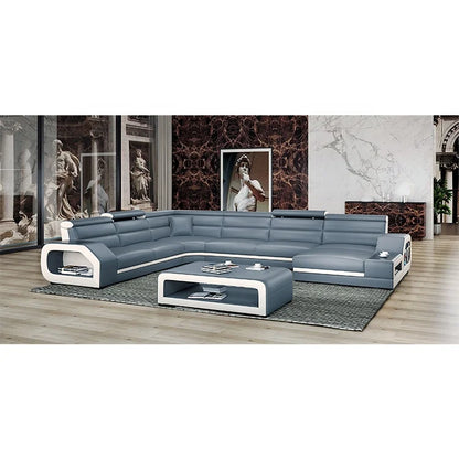 10set Living Room Dark Green Minimal Modern Leather Sofa Bed Luxury Sectional Leather Sofa in China