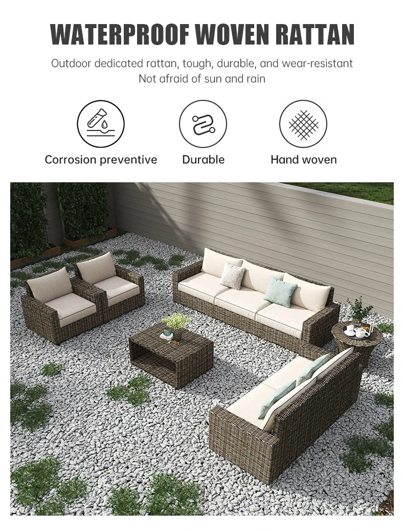 High Quality Wicker Patio Furniture  Rattan Garden Sofa Garden Furniture Set