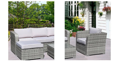 Outdoor leisure rattan sofa, outdoor open-air garden courtyard, waterproof and sunscreen leisure