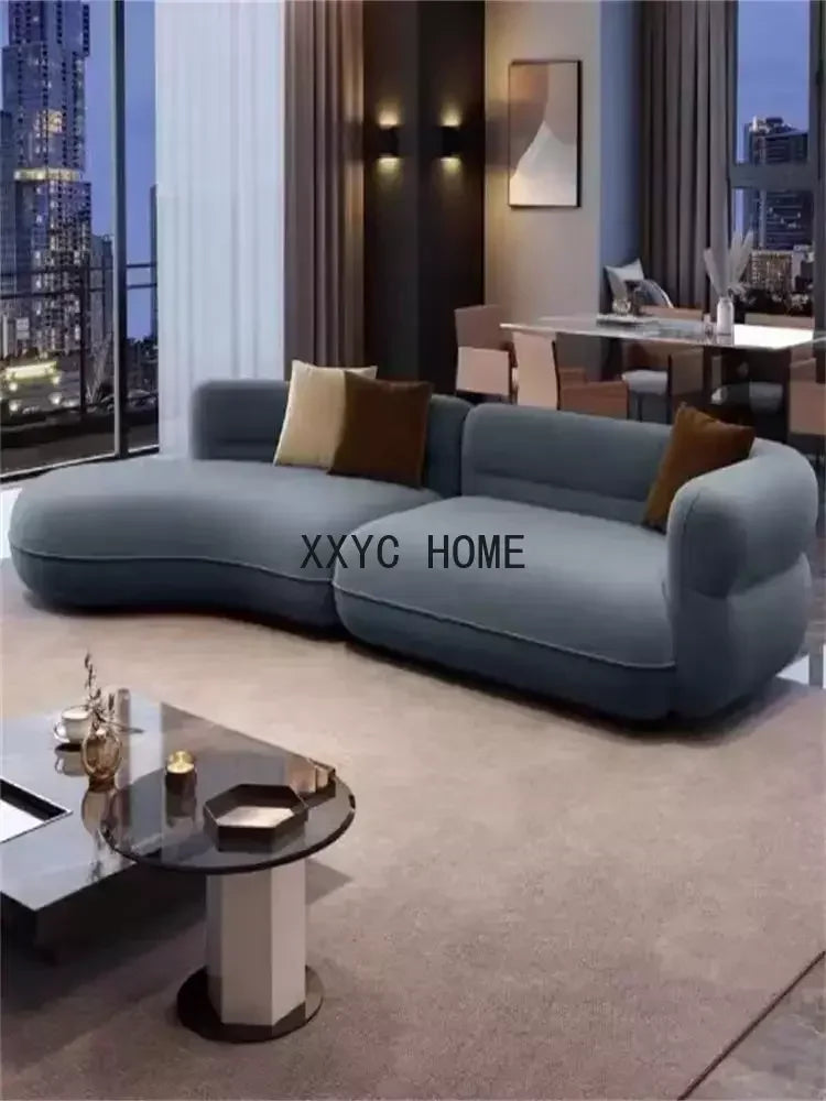 Italian Light Luxury Curved Sofa Special-Shaped Simple Corner Living Room Leisure Sofa