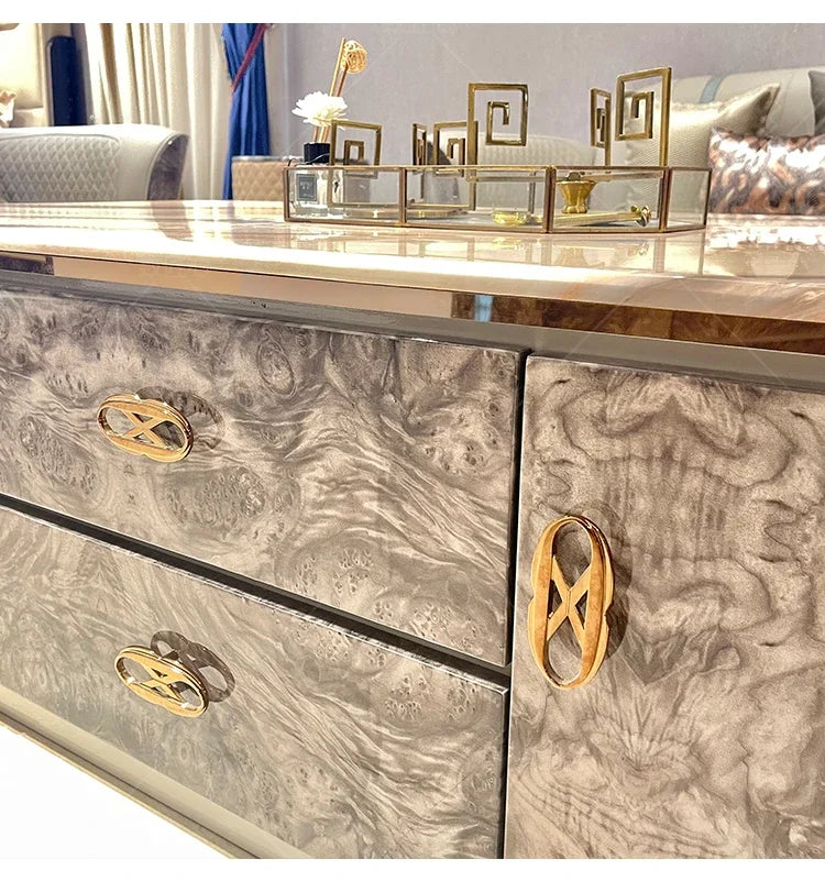 Light luxury modern Italian high-back leather sofa combination TF