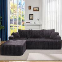 Sectional Sofa Couch, L-Shape Couch 3 Seater Couches for Living Room, Cloud Couch with Oversized Chaise