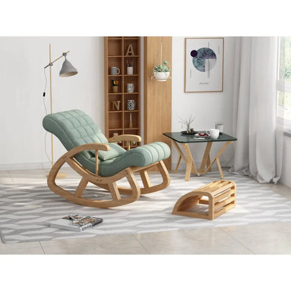 Solid wood rocking  leisure adult solid wood recliner nap chair balcony lazy sofa rocking  for middle-aged and e