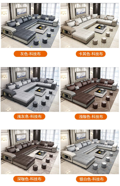 Fabric sofa, simple and modern size, living room, Nordic latex technology fabric sofa