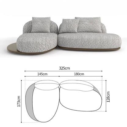 Living Room Coffee Table Designer Creative Three-person Log Style Furniture Modern Simple Modern Morocco Fabric Sectional Sofas