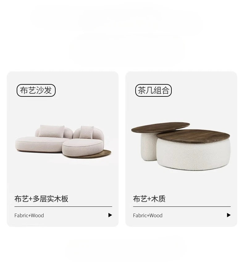 Living Room Coffee Table Designer Creative Three-person Log Style Furniture Modern Simple Modern Morocco Fabric Sectional Sofas