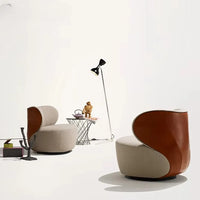 Luxury Hotel Furniture Living Room Single Sofa Fabric Leather Chair Home Wooden Frame High Back Leisure Chair