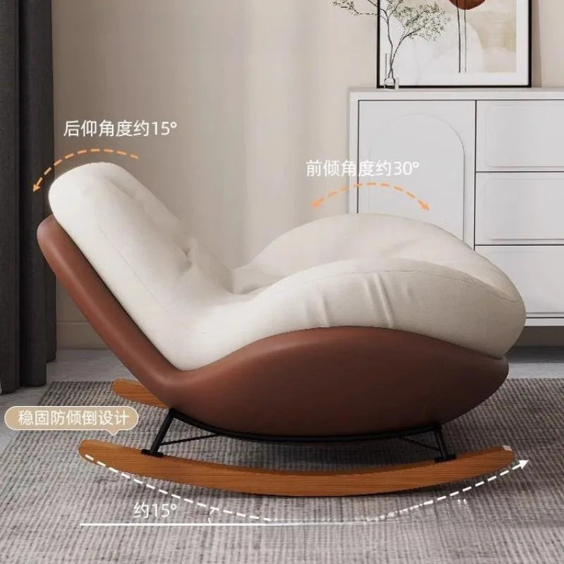 Rocking chair lazy sofa adult single recliner living room snail balcony home indoor leisure bedroom shake