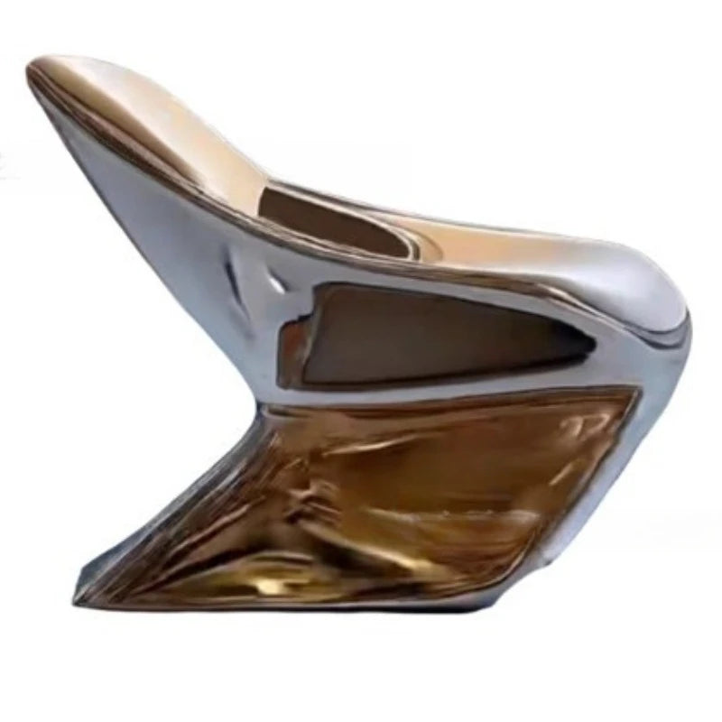 Leisure chair living room balcony single sofa, modern negotiation chair bright hollow electroplating chair
