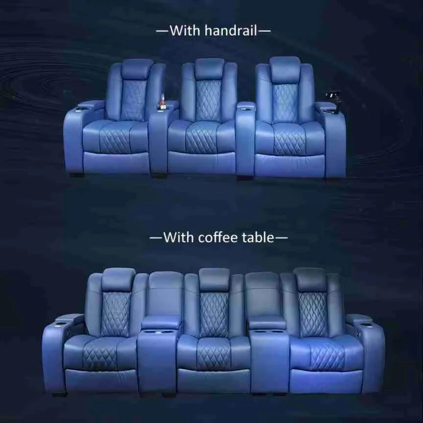Multifunctional Electric Recliner Home Theater Living Room Sofa Genuine Leather Couch Nordic Cinema Modern Relax Massage Chair