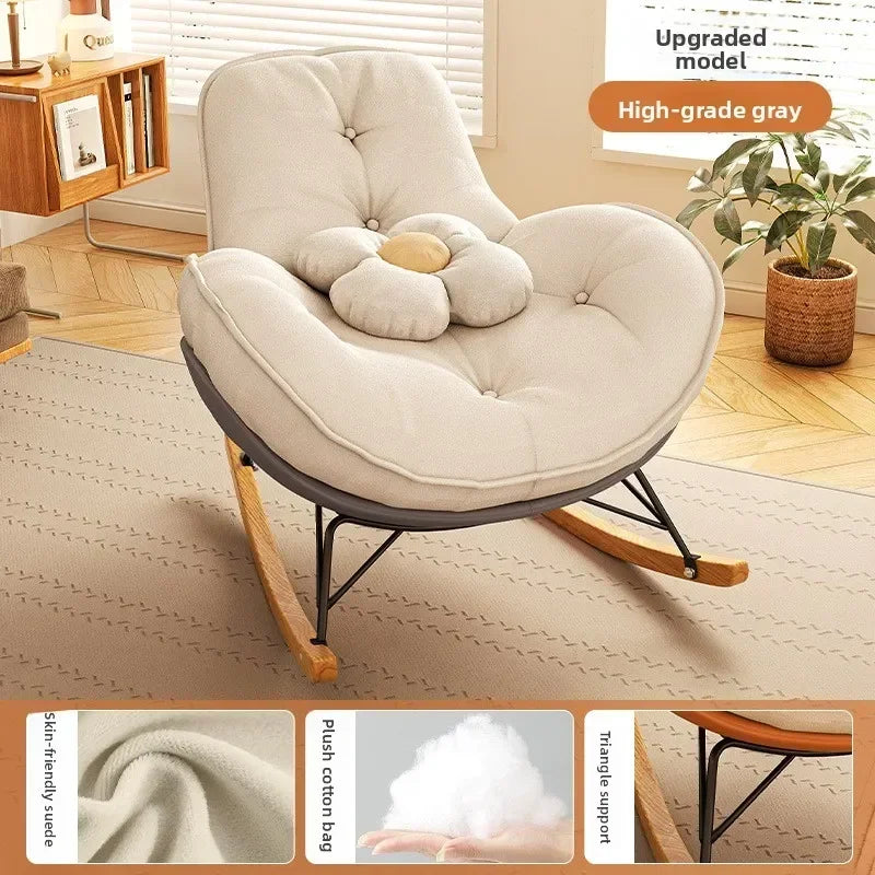 Firm Sofa Chair Living Room Balcony Rocking Chair Single Recliner Happy Chair Light Luxury Penguin Chair Leisure Chair