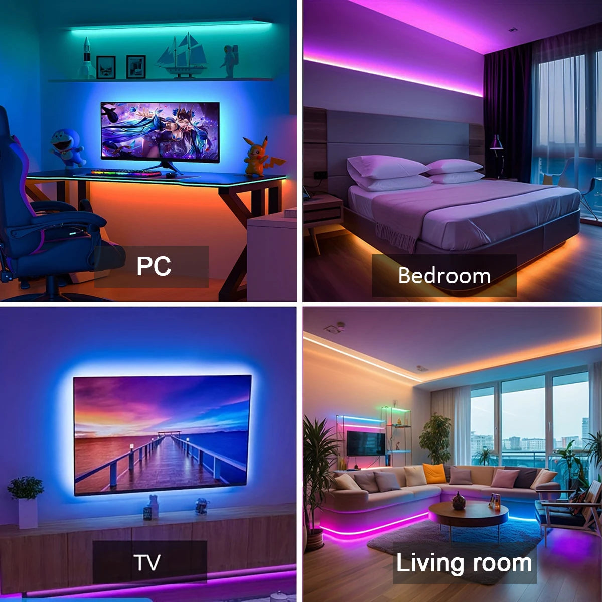 RGB LED Strip Lights Music Sync APP Control USB