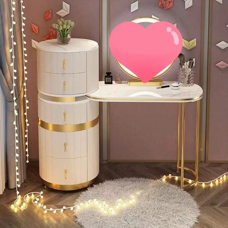 Bedroom Italian Light Luxury Dressing Table Wind Storage Cabinet One Small Apartment Makeup Dresser