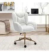 Hot Sales Hot Sales Modern Oversized Swivel Chair Boucle Sherpa Upholstered Barrel Armchair Wood Base White Accent Chair For Liv