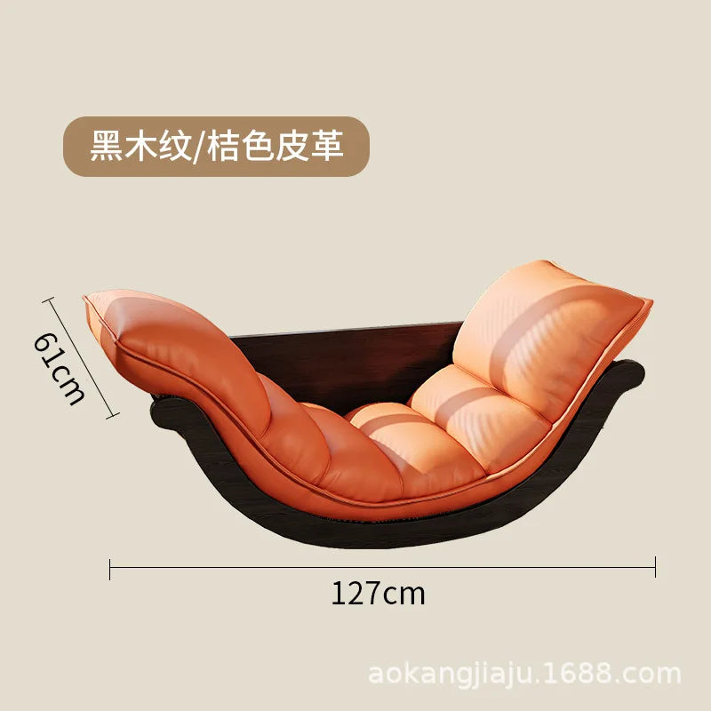 The latest design multi-functional living room rocking chair, solid wood frame leisure sofa chair, balcony bedroom recliner