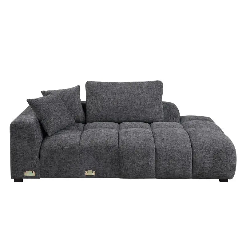 Chosen Gray Chenille Sectional Sofa with Toss Pillows with 2 Chaises