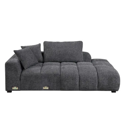 Chosen Gray Chenille Sectional Sofa with Toss Pillows with 2 Chaises
