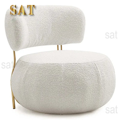z Luxury Nordic Lounge Chair Stainless Steel Single Chair Soft Fur Boucle Accent Chair for Home Hotel