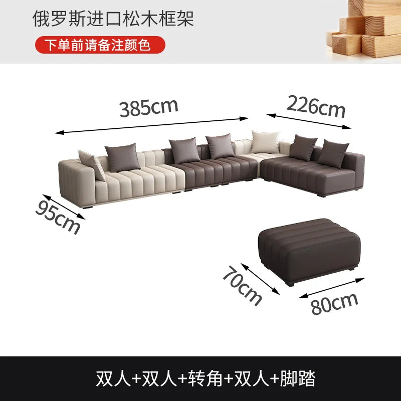 Floor Leather Living Room Sofas Couch Luxury Recliner Corner Pouf Living Room Sofas Lounge Bedroom Divano Postmodern Furniture