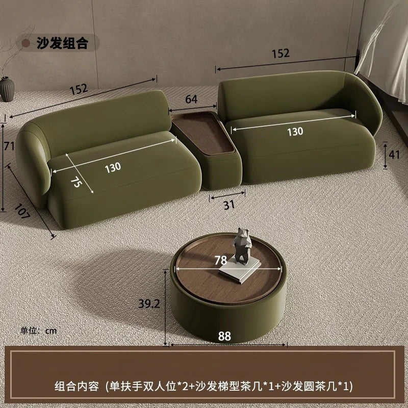 Curved Sofa Special Shaped Designer Beauty Salon Couch Lounge Area Sofa Coffee Table Set Furniture Velvet Living Room Sofas