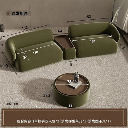 Curved Sofa Special Shaped Designer Beauty Salon Couch Lounge Area Sofa Coffee Table Set Furniture Velvet Living Room Sofas