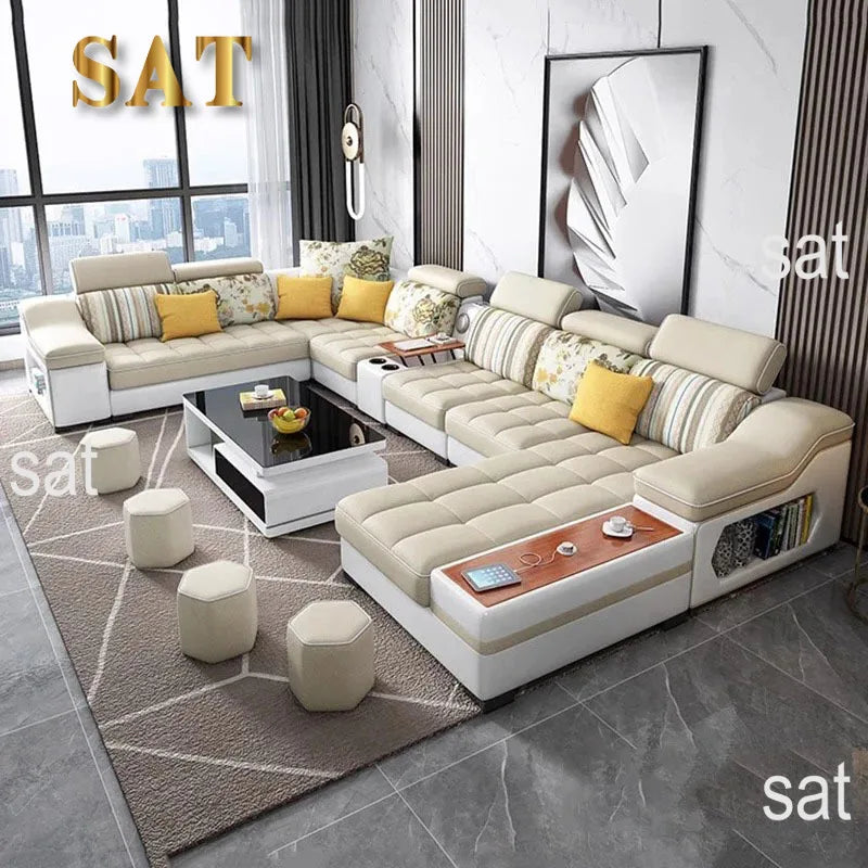 +··Creative Minimalist Living Room Sofas Lazy Nordic Leather Sofas Designer Living Room Sofas Lounge Koltuk Takımı Home Furnitur
