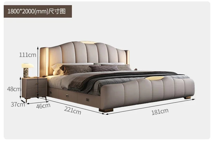 Luxury Frame Double Bed King Size Modern Living Room Frame Double Bed Queen Hotel Princess Cama De Casal Bedroom Furniture