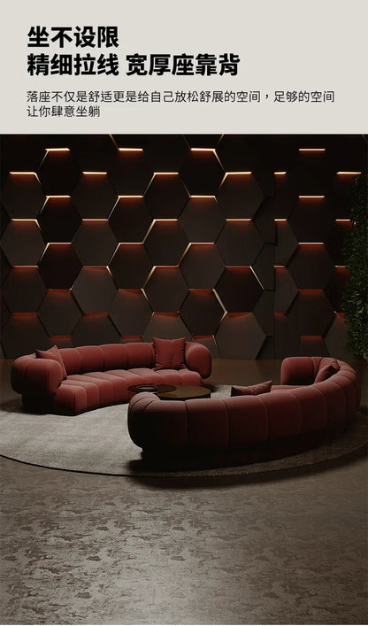 #  Nordic Semi Circular Arc Sofa Modern Designer Beauty Salon Reception Office Sofa Hotel Rest Area Office Furniture Transat