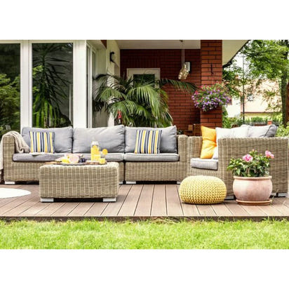 Rattan Furniture Modern Style L Shape Patio Outdoor Sofa Garden Rattan Wicker Furniture Lounge Sets
