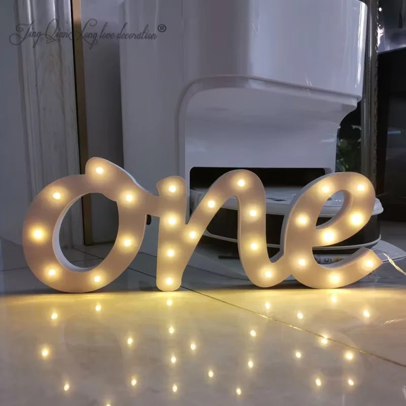 Custom '1' Photography Props Baby's First Birthday Wood Decoration 3D Letters Kinder Party Decor Unique Baby Photo Backdrop