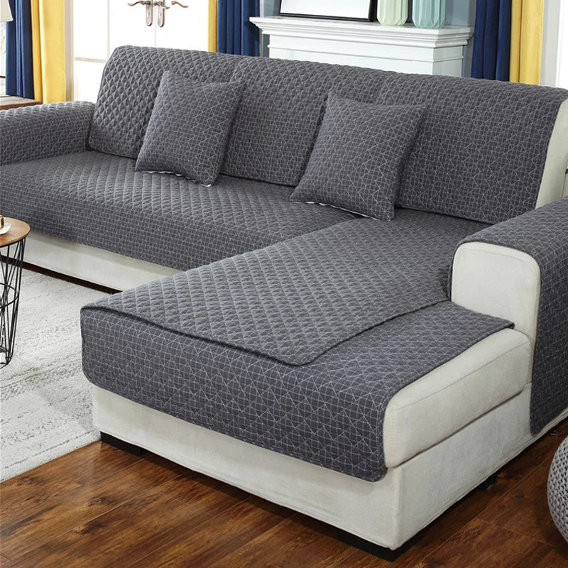 1. 2, 3, 4 Seat Sofa Covers, Sofa Covers, Plaid, Pet Dog Sofa Mats, Living Room Furniture Protective Covers