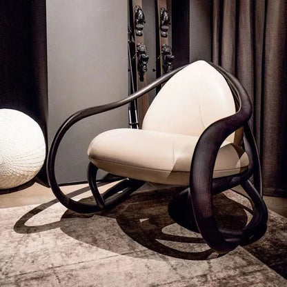 Nordic modern walnut, sofa chair, living room model house light luxury, special-shaped leisure single, fiberglass rocking chair