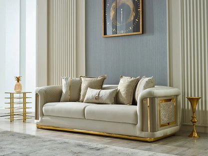 Newest Comfortable Living Room Sofa Set Luxury Stainless Steel  2-3 Seater Velvet Couch for Home Hotel