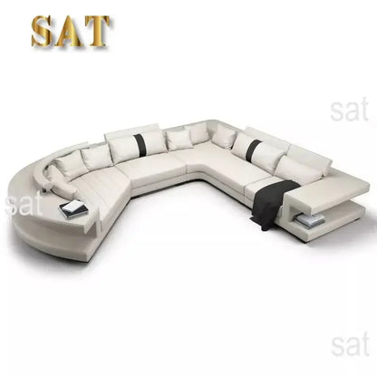 New Arrival Modern Living Room Leather Sofa, Lounge Chair, Living Room Designer Combination Sofa, U-shaped Sofa, Luxury Leather