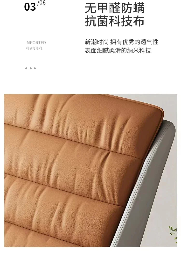 Nordic Rocking Chair Recliner Light Luxury Single-Seat Sofa   Home Lazy Fabric Sofa   Balcony Living Room Leisure Chair