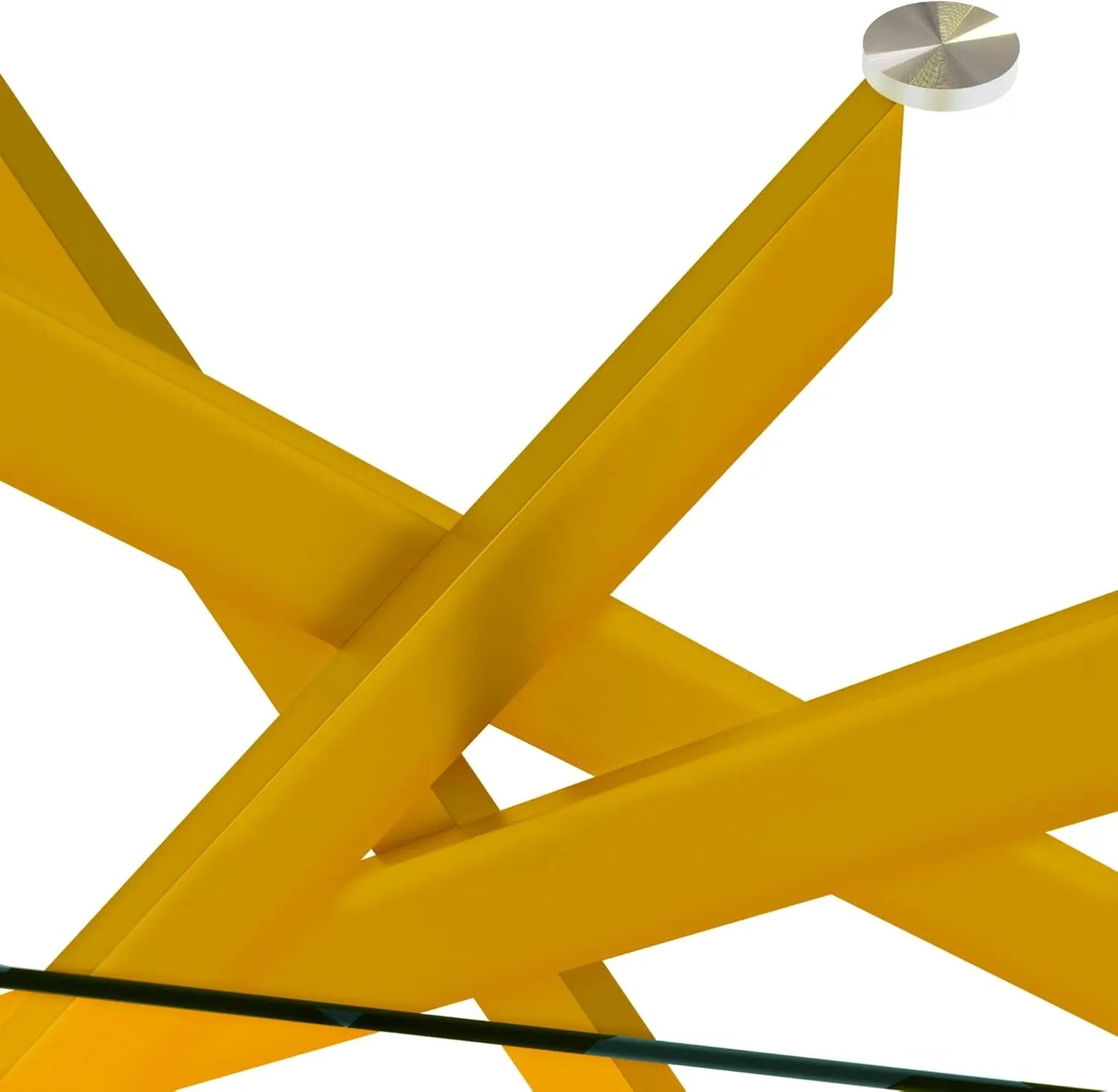 51.18' Rectangular Tempered Glass Dining Table with Metal Legs, Golden