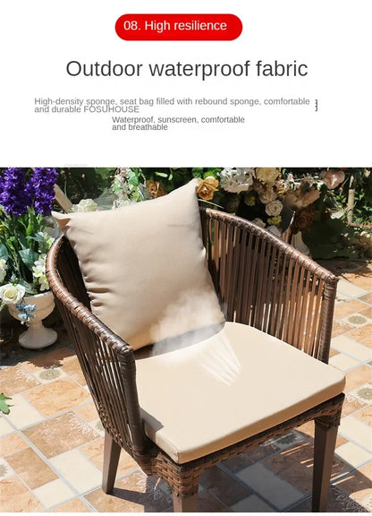 Rattan Garden Table and Chair Balcony Outdoor Furniture Sets Modern Outdoor Leisure Rattan Table and Chair Garden Furniture Sets