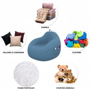 Lazy Seat Chair Sofa Cover Large Bean Bag Couch Soft Fluffy Breathable Adult Child Tatami Living Room Decorative without Filler