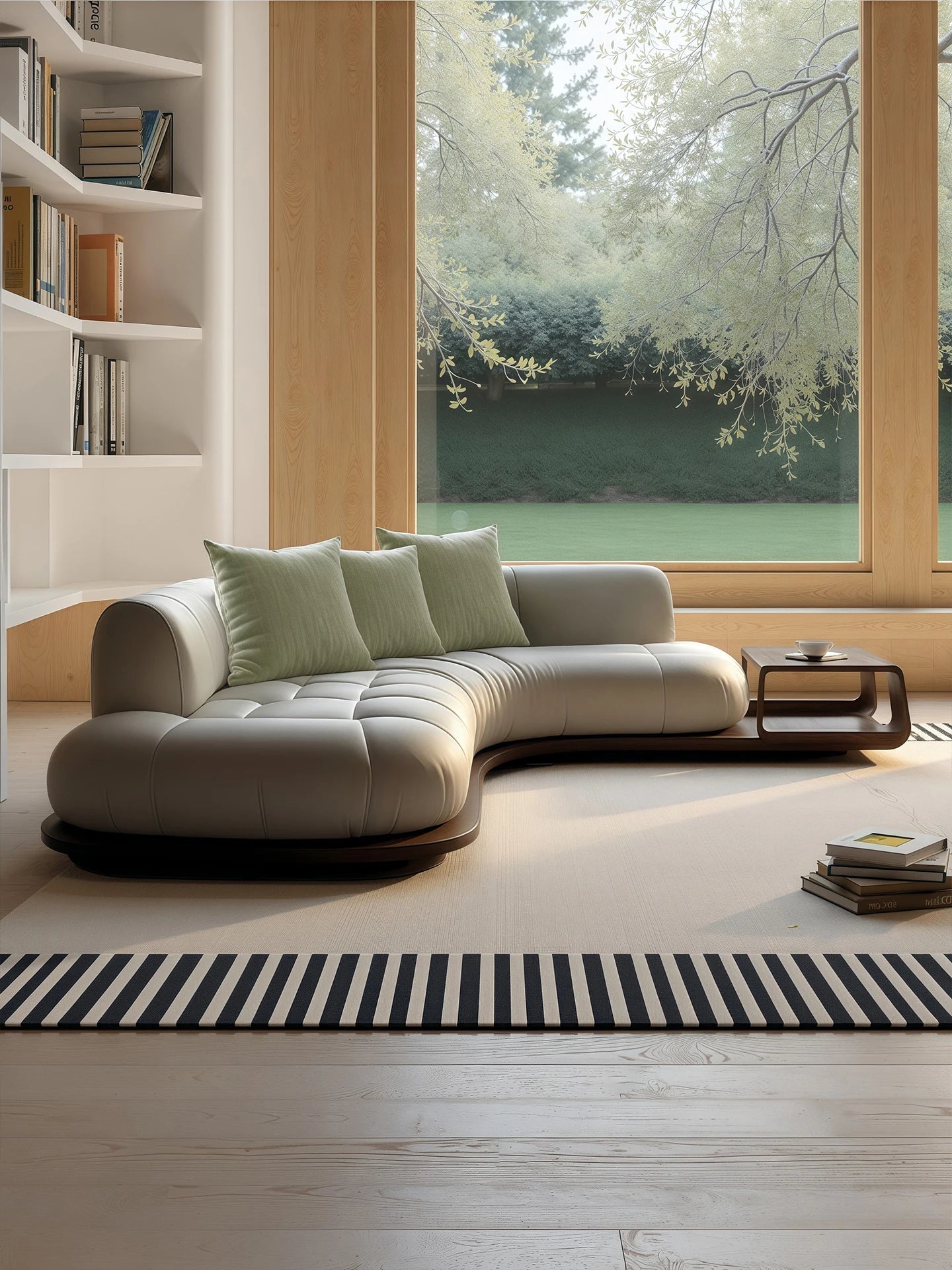 Arc corner sofa living room corner creative coffee table combination furniture simple and modern