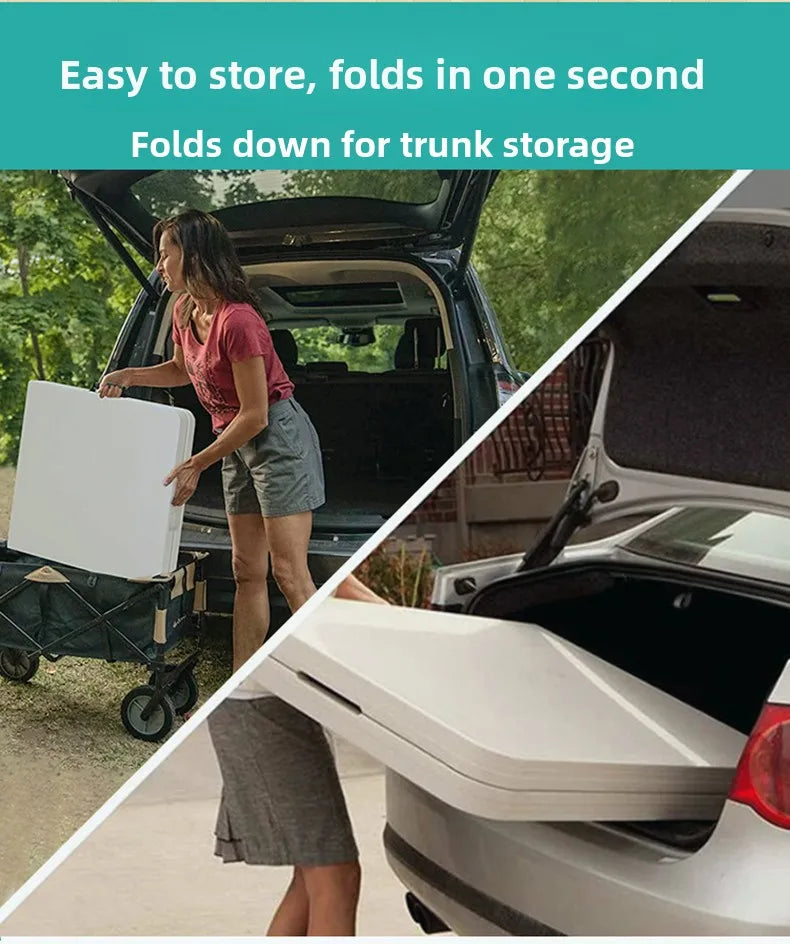 Portable Folding Dining Table Rectangular Long Lightweight Easy Assembly Outdoor Indoor Market Stall Study Desk Furniture