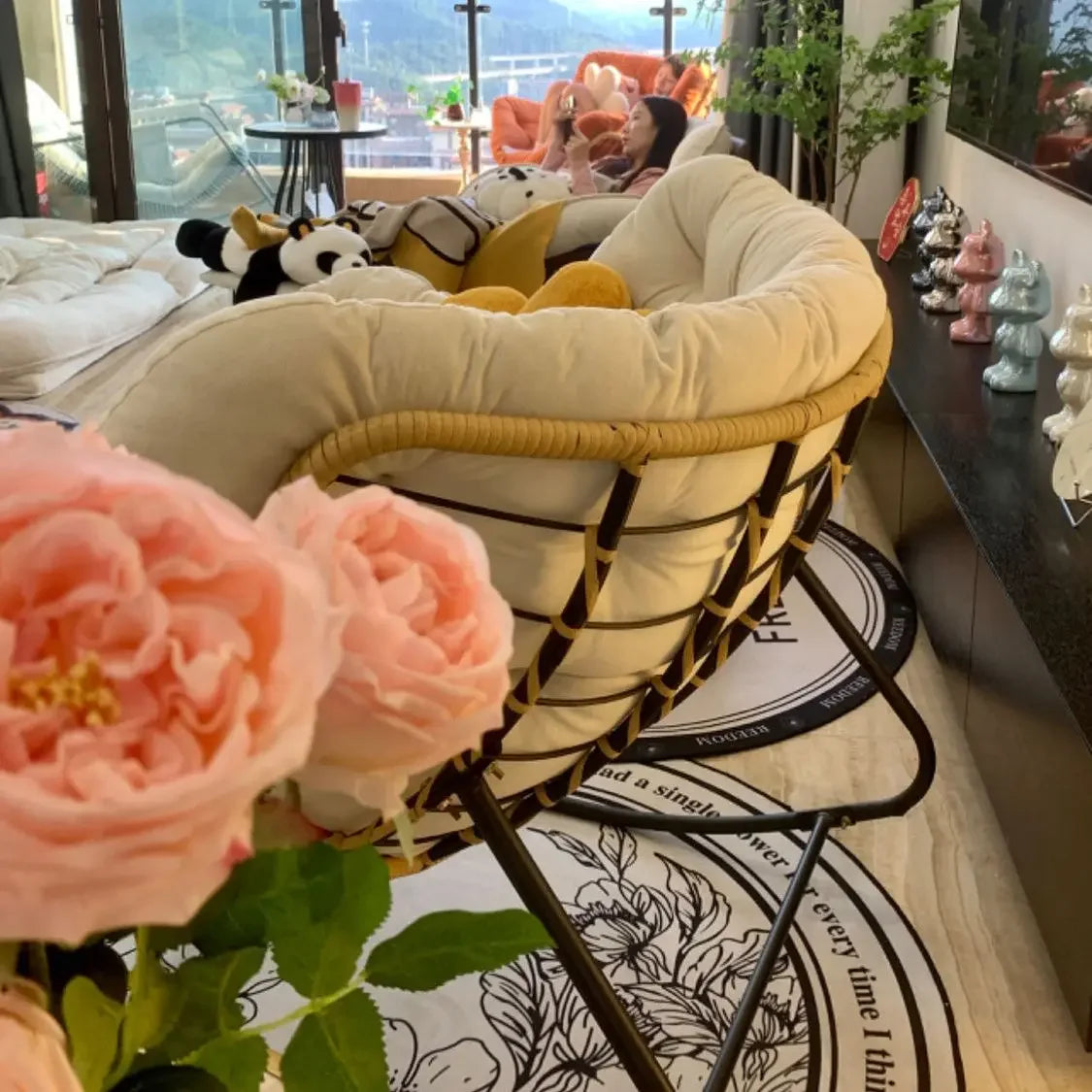 Rocking Chair Rattan Lazy Net Red Sofa Home Living Room