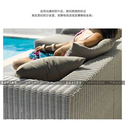 Outdoor rattan sofa combination waterproof and sun protection outdoor leisure courtyard villa balcony terrace sunroom