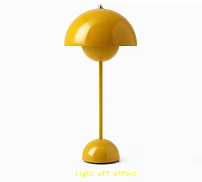 Nordic modern minimalist bedroom bedside lamp creative  flower bud cream style small table