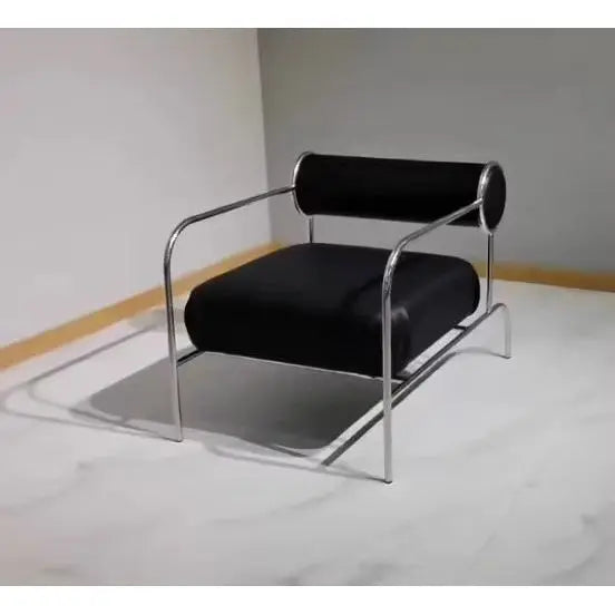 Nordic Light Luxury Single Sofa Chair Medieval Designer Stainless Steel Living Room Simple and Fashionable Backrest Chair